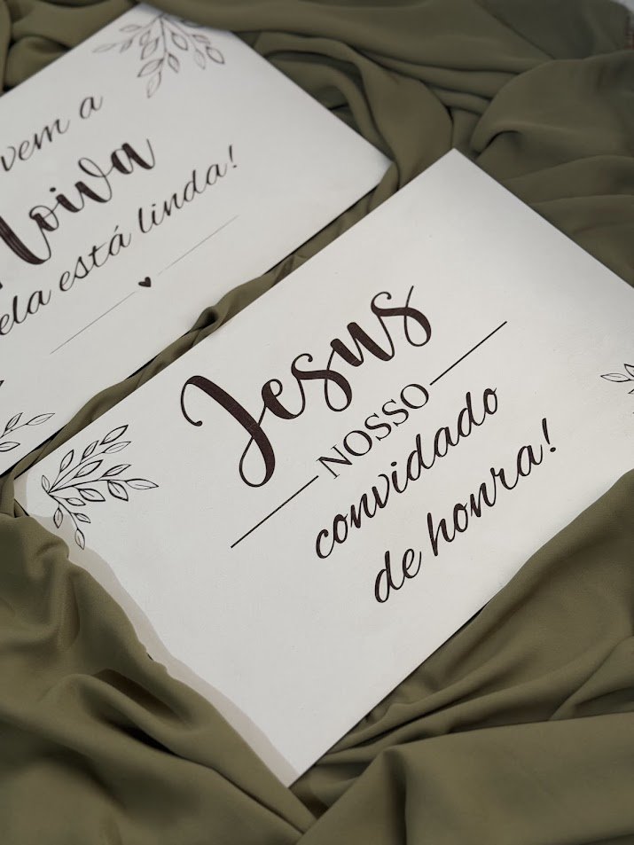 PLACA DE CERIMÔNIA (35X30CM) - Frase que desejar